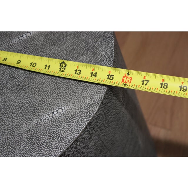 Stone Gray Kidney Shaped Custom Made Pebbled Leather Side Table For Sale - Image 8 of 9