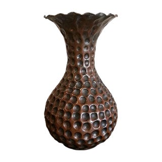 Mid-Century Embossed Copper Vase from Callegaris Udine For Sale