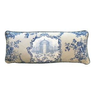 Garden Gazebo Toile Rectangle Bolster Decorative Pillow With Down Feather Insert For Sale
