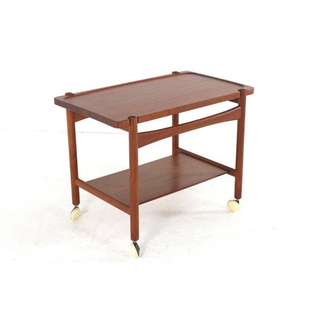 Andreas Tuck Teak Trolley by Hans J. Wegner for Andreas Tuck For Sale - Image 4 of 11