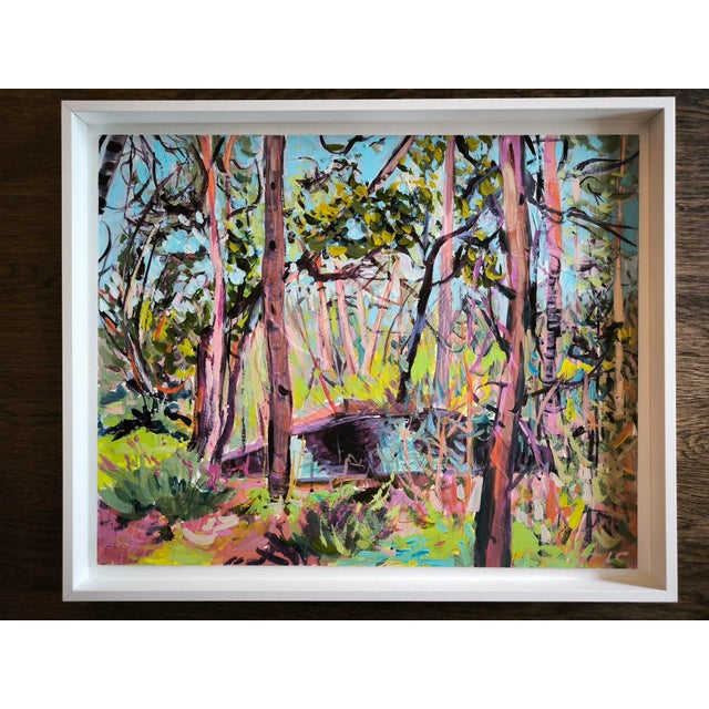 Early 21st Century Linda Clerget, Meet in the Forest, Acrylic For Sale - Image 5 of 9