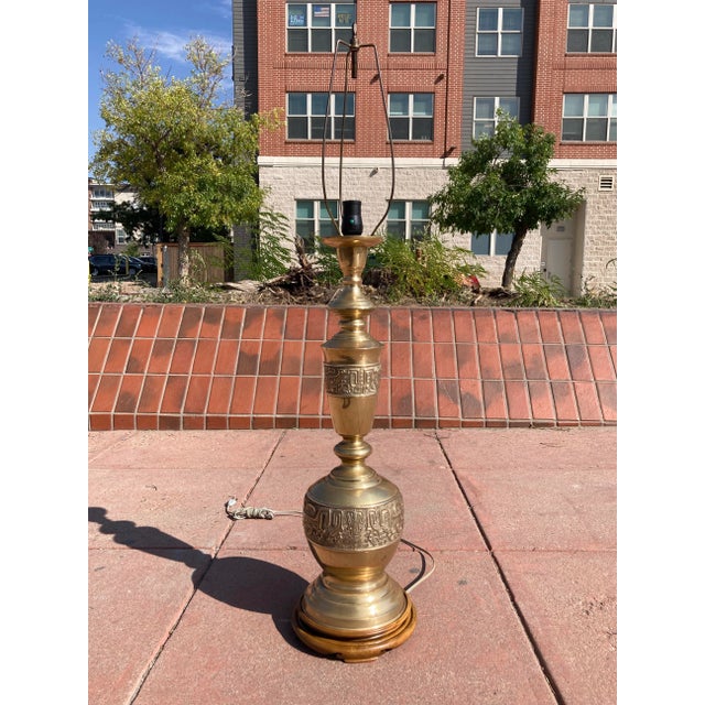 Mid 20th Century Majestic Marbro Japanese Brass Table Lamp in James Mont For Sale - Image 13 of 13