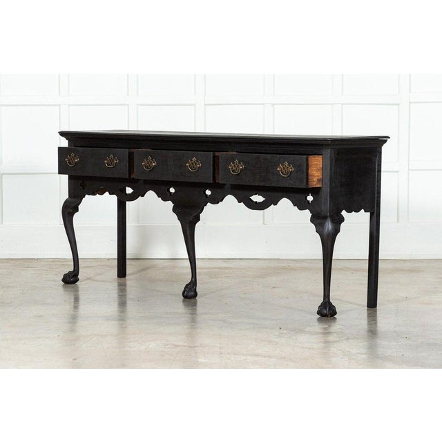 Late 19th Century Large English Grain Ebonised Oak Dresser Base, 1870s For Sale - Image 5 of 17