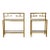 Mid 20th Century Pair of Brass & Smoked Glass Art Deco Sofa End Tables For Sale
