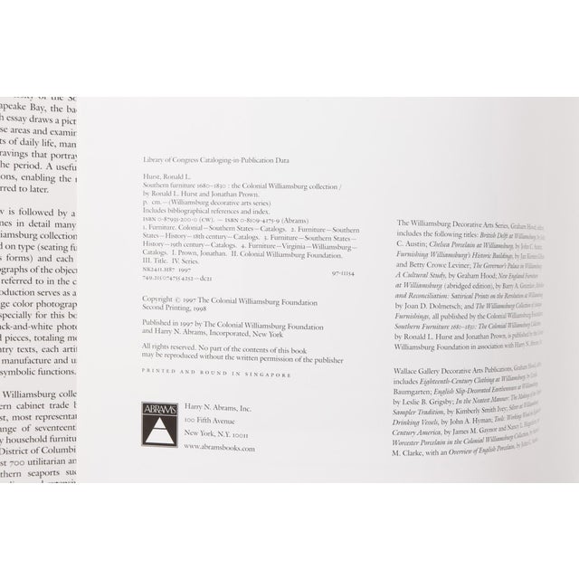 Southern Furniture 1680-1830, the Colonial Williamsburg Collection by Ronald L. Hurst and Jonathan Prown. Hardcover book...