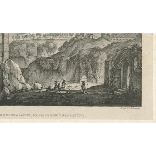 Hullmandel, Junction of the Rhone and Saone, Roman Ruins near Lyons, Lithograph, 1835 For Sale - Image 6 of 12