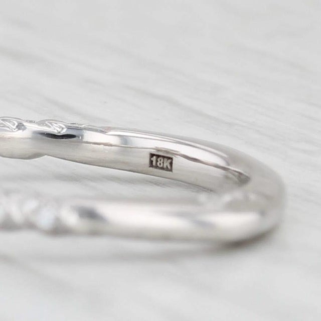 A Jaffe Round Semi Mount Diamond Engagement Ring 18k White Gold Size 6 For Sale In Greensboro - Image 6 of 8