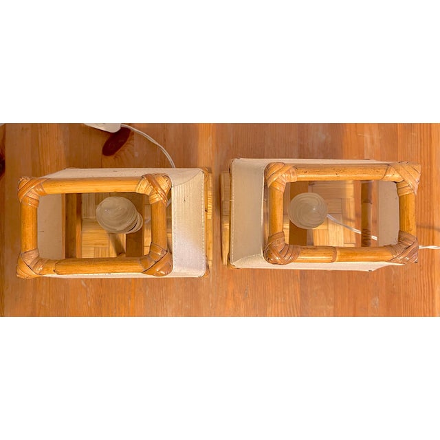 Bamboo Table Lamps, 1950s, Set of 2 For Sale - Image 6 of 9