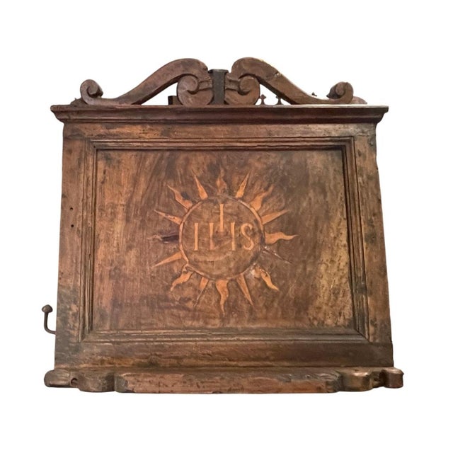 Antique European Carved & Polychrome Wood Ecclesiastical Lectern With Ihs Christogram For Sale - Image 11 of 16