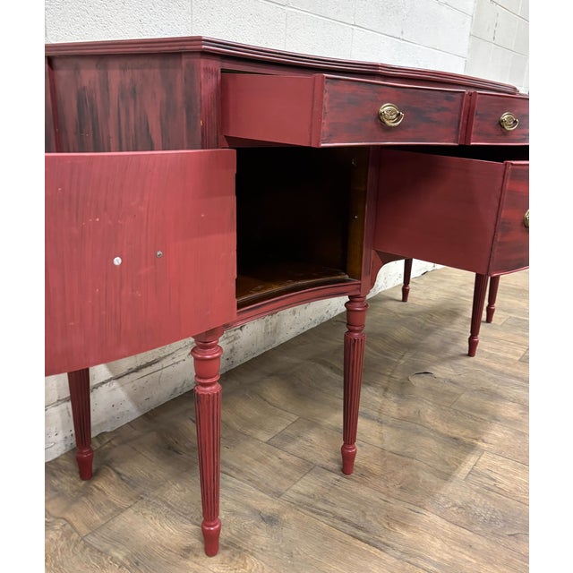 Vintage Federal Hepplewhite Farmhouse Stickley Style Sideboard Buffet Credenza For Sale - Image 9 of 18