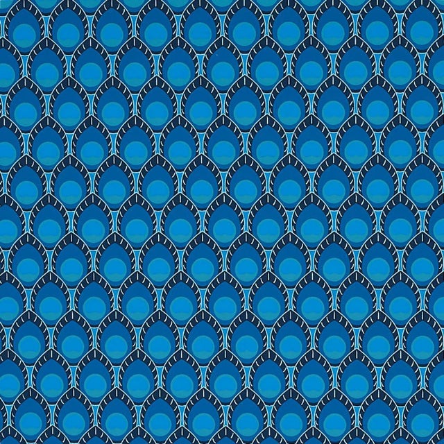 Sample - Schumacher X Cristina Buckley Dawnridge Wallpaper in Peacock For Sale