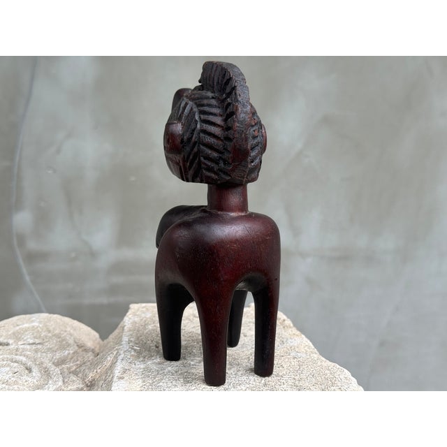 Brown Vintage African Hand-Carved Wood Baga Style Fertility Figure, 1950s For Sale - Image 8 of 18