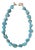 Turquoise Slice Beaded Necklace With Gold Tone Clasp, Designed by Matthew Izzo For Sale