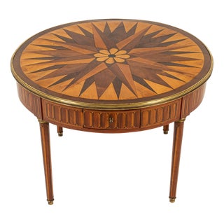 Antique French Specimen Wood Inlaid Centre Table, 1800s For Sale