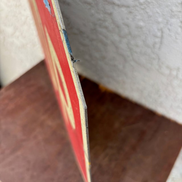 Large Mid Century Industrial Traffic Stop Sign, 24 X 24 For Sale - Image 9 of 15