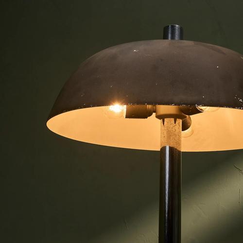 Large Table Lamp with Shade and Chrome-Plated Metal Base by Heinz F.W. Stahl for Hillebrand, Germany, 1960s For Sale - Image 6 of 11