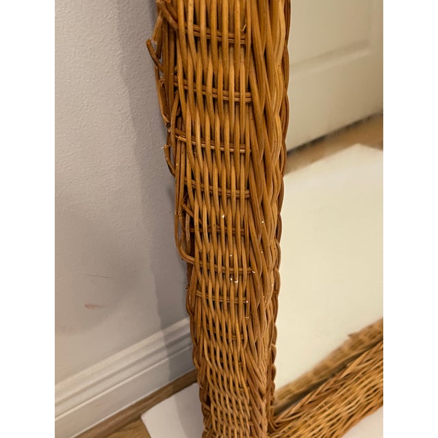 1960s Md 20 Th C Large Woven Rattan Mirror For Sale - Image 5 of 5