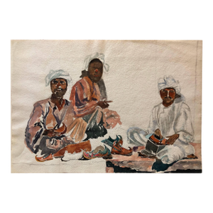 Irene Hodes Newman, Watercolor Painting Three Black Men