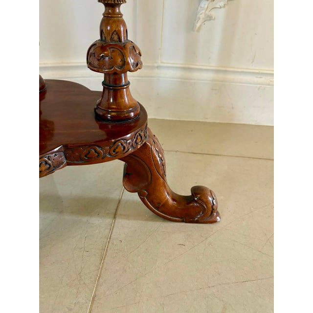 Antique Edwardian Carved Mahogany Lamp Table, 1910s For Sale - Image 11 of 12