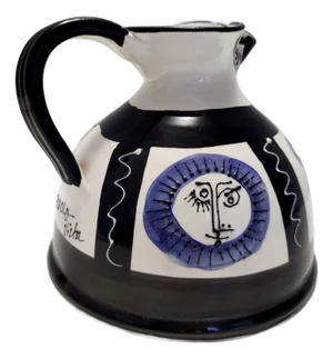 Hand-Painted Ceramic Jug in the style of Picasso, 1970s