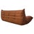 Brown French Togo 3-Seater Sofa in Brown Leather attributed to Michel Ducaroy for Ligne Roset For Sale - Image 8 of 10