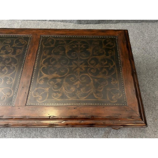 Bernhardt Coffee Table With Decorated Top and Wooden Base For Sale - Image 9 of 14