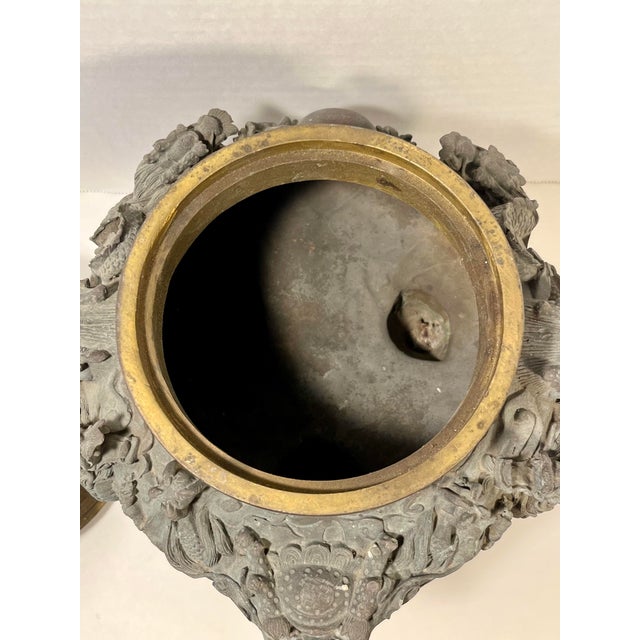 Bronze Antique Chinese Bronze Censer Incense Burner With Xuande Mark Heavy 13lb / 6kg For Sale - Image 8 of 15