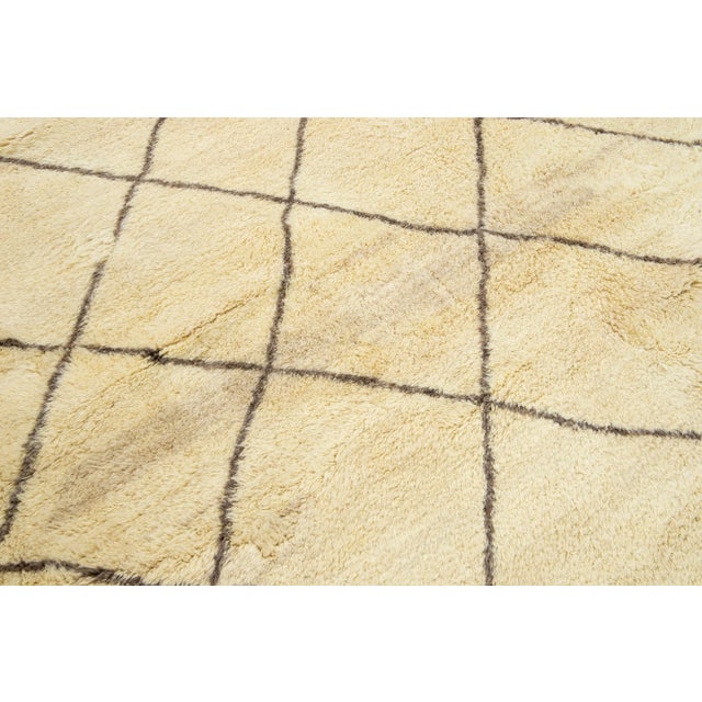 Tribal Modern Moroccan Style Oversize Wool Rug in Beige Color For Sale - Image 11 of 11