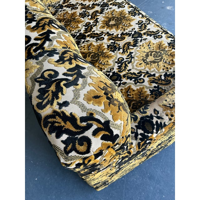 Vintage MCM Cut Velvet Tufted Sectional Sofa For Sale - Image 10 of 12