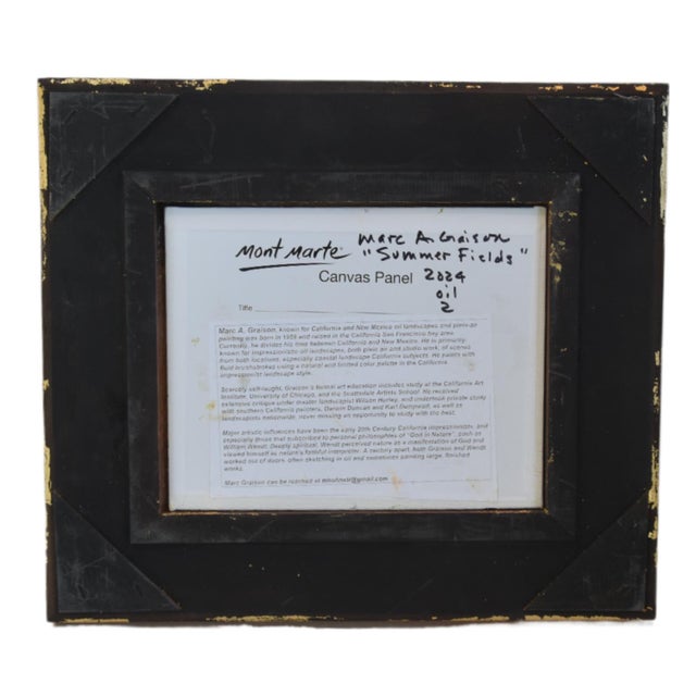Marc M. Graison California Landscape "Summer Fields" Painting Including the Antiqued Gold Wood Frame For Sale - Image 4 of 5