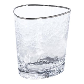Aperitivo Triangular DOF Glass, Clear w/ Platinum Rim, Set of 4 For Sale