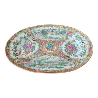 Antique Chinese Porcelain 120 Years Oval Dish For Sale