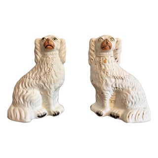 Antique Victorian Staffordshire Dogs, 1880, Set of 2 For Sale