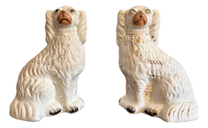 Antique Victorian Staffordshire Dogs, 1880, Set of 2