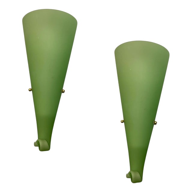 Green Murano Glass Sconces, 1970s, Set of 2 For Sale