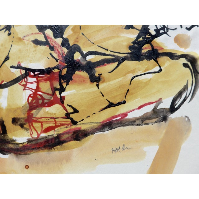 Modern "Models in Motion" Contemporary Abstract Ink Drawing by Martha Holden For Sale - Image 3 of 4