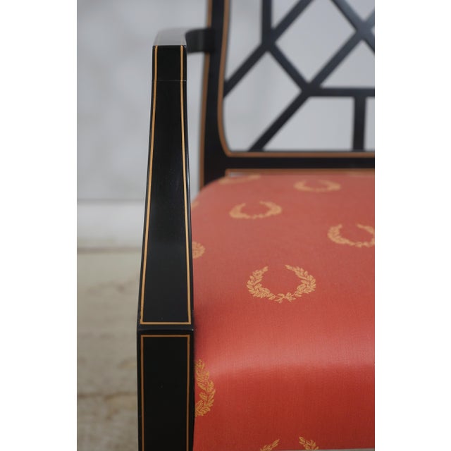 Pair of Kindel Black & Gold Chinese Chippendale Armchairs For Sale - Image 14 of 18