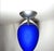 Vintage Ceiling Light in Opaline Cobalt Blue Glass, 1980s For Sale - Image 6 of 9