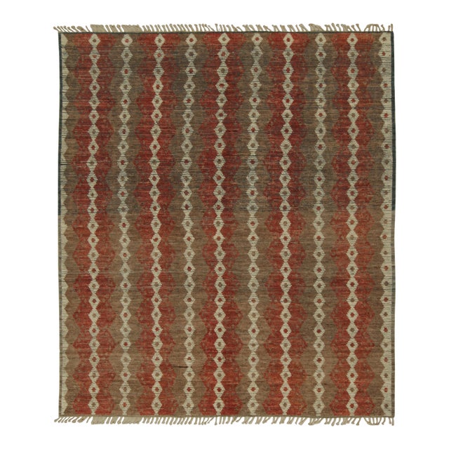 Rug & Kilim’s Modern Rug with Beige-brown Geometric Patterns - 6x8 For Sale