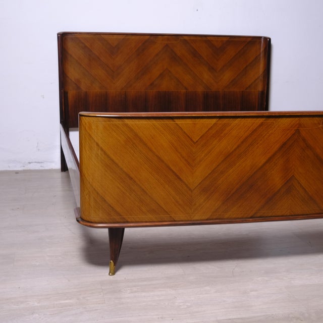 Wooden Double Bed, Italy, 1950s For Sale - Image 3 of 15