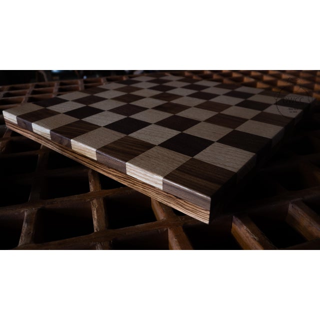 Wood Handcrafted Wooden Chess Board – Solid Hardwood, Tournament Size, Minimalist Modern Design For Sale - Image 7 of 7