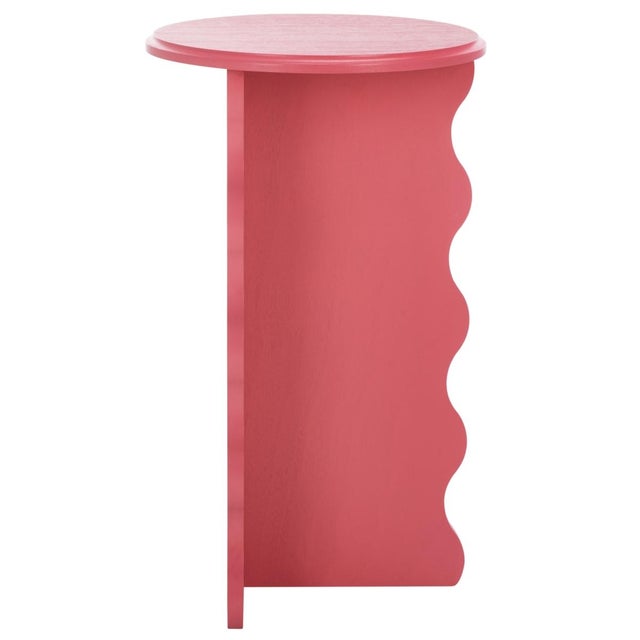 Wood Lilith Wavy Accent Table in Rose For Sale - Image 7 of 8