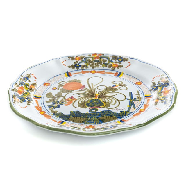 Traditional Blue Carnation Dinner Plate For Sale - Image 3 of 6