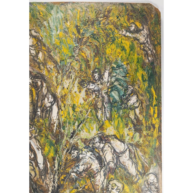 Mid-Century Modern Abstract Expressionist Oil on Masonite Painting For Sale - Image 4 of 8