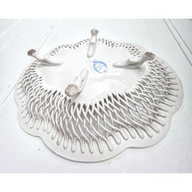 Lille France Faience Lattice Centerpiece Bowl For Sale - Image 4 of 12