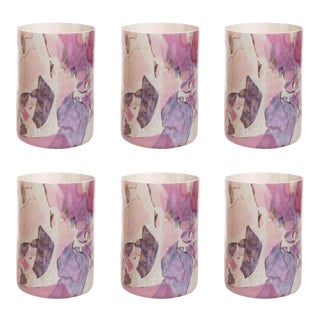Stories of Italy Nougat Tumblers - Ruby, Set of 6 For Sale