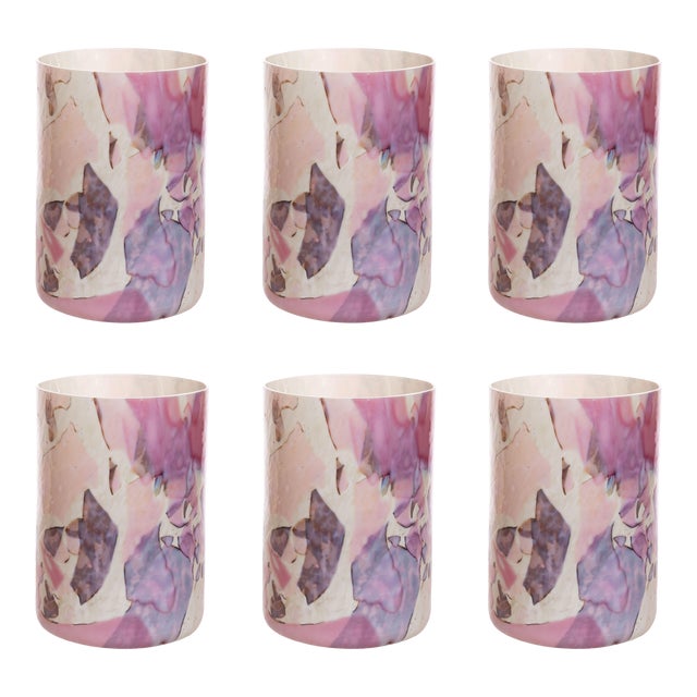 Stories of Italy Nougat Tumblers - Ruby, Set of 6 For Sale
