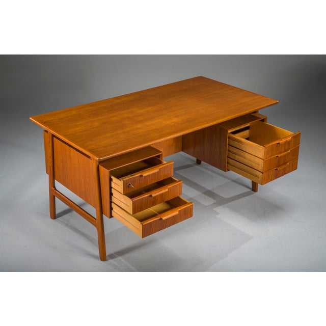 Teak Model 75 Desk from Omann Jun Møbelfabrik, 1960s For Sale - Image 13 of 18
