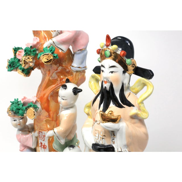Hand-Painted Ceramic Chinese Feng Shui Prosperity Fertility Figure For Sale In Tampa - Image 6 of 12