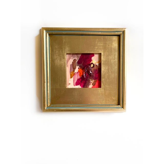 Raspberry Red "Thorny Thicket" Set of Four Framed Mini Paintings by Jessalin Beutler For Sale - Image 8 of 8